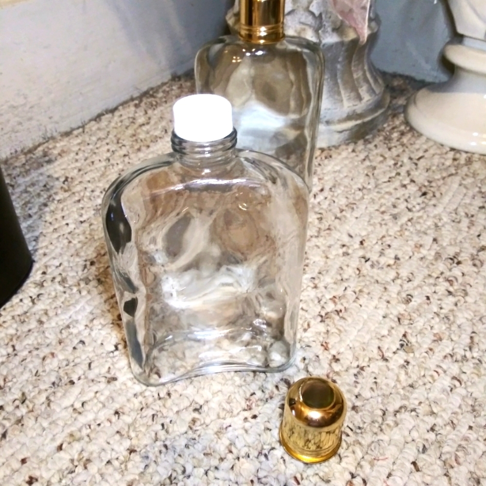 Vintage Brown Faux Leather Double Flask Carrier With Two Large Glass Flasks - Picture 11 of 13